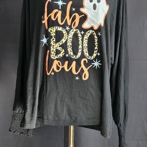 Dokotoo Black Halloween Fab Boo Lous Ghost Shirt